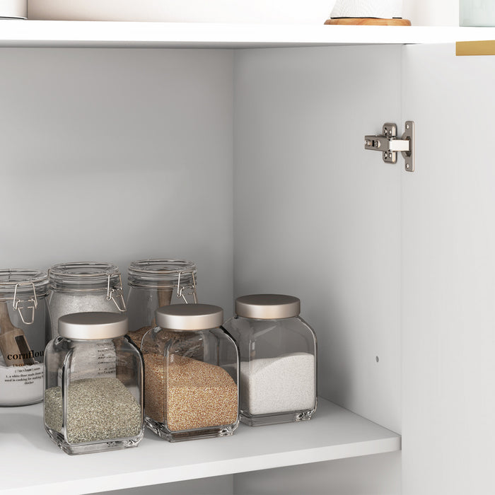 HOMCOM Buffet avec etageres reglables, Blanc