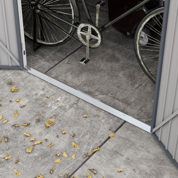 Outsunny Abri De Jardin En Metal 12' X 5,5' Avec Porte Verrouillable, Gris