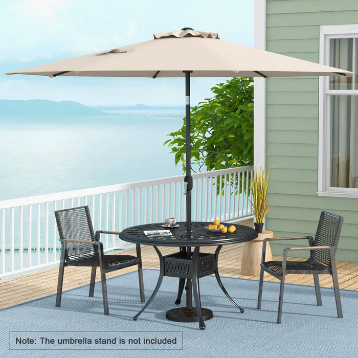 Costway Parasol de Patio 10ft Exterieur avec Pied de Parasol Rond Robuste de 59 LBS