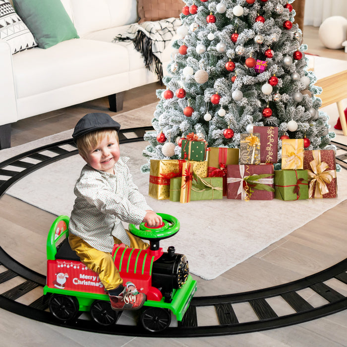 Jouet De Train Motorise Electrique 6v Pour Enfants Sur Train Avec Piste Et 6 Roues Vertes