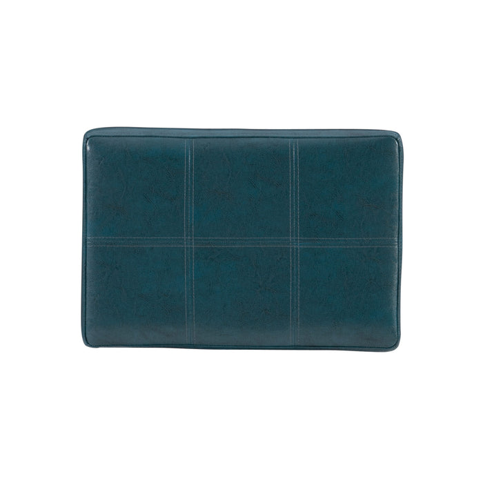 Tabouret Claridge de hauteur comptoir en similicuir et sans dossier - bleu