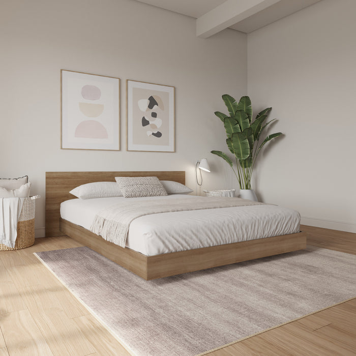 Lit plateforme bas Satori avec tete de lit Double