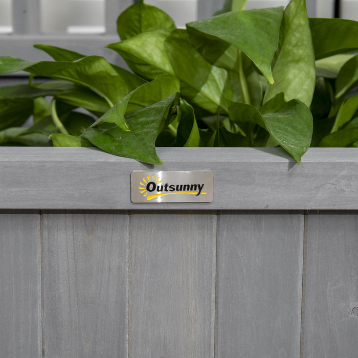Outsunny Lit De Jardin Sureleve , Jardiniere En Bois Avec Treillis, Jardiniere Avec Ecran De Confidentialite Pour Cultiver Des Legumes, Des Herbes Et Des Fleurs Pour Le Jardin, La Terrasse, Gris