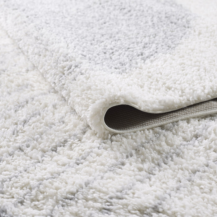 Carpette à poil long Paris crème à motif de cercles - 6 pi 7 po x 9 pi 6 po