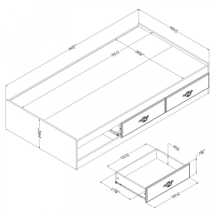 Ulysses Lit Matelot 3 Tiroirs - Myrtille