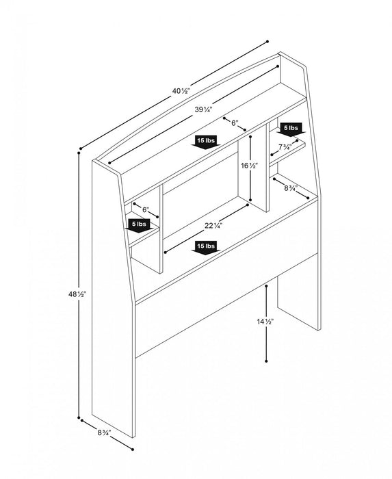 Tête de lit Astrid pour lit simple - noire