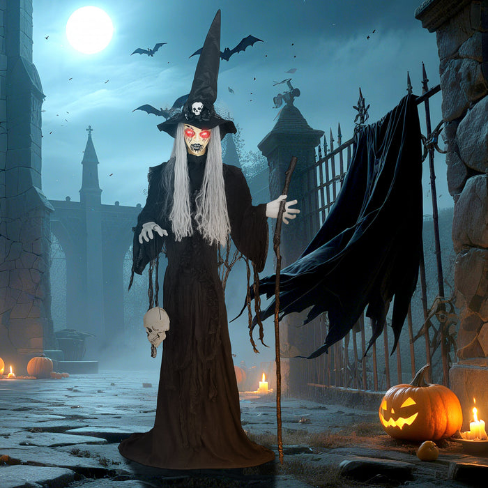 Outsunny Decoration D'halloween Animee, Sorciere Animatronique, Noir