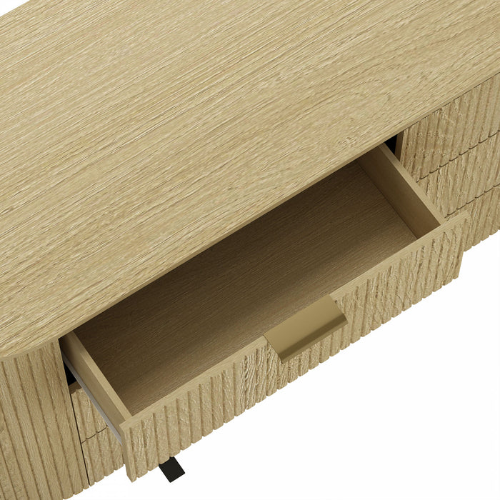 Commode Olivia Manhattan Moderne 71\" en chene naturel (6 tiroirs)