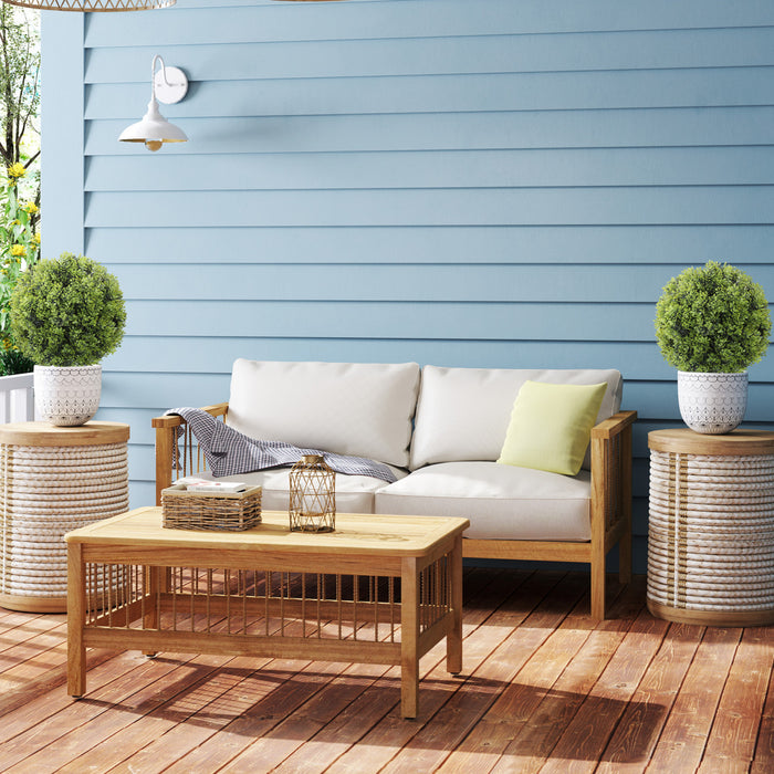 HOMCOM Lot de 2 boules de buis artificiels, fausses plantes avec piquet