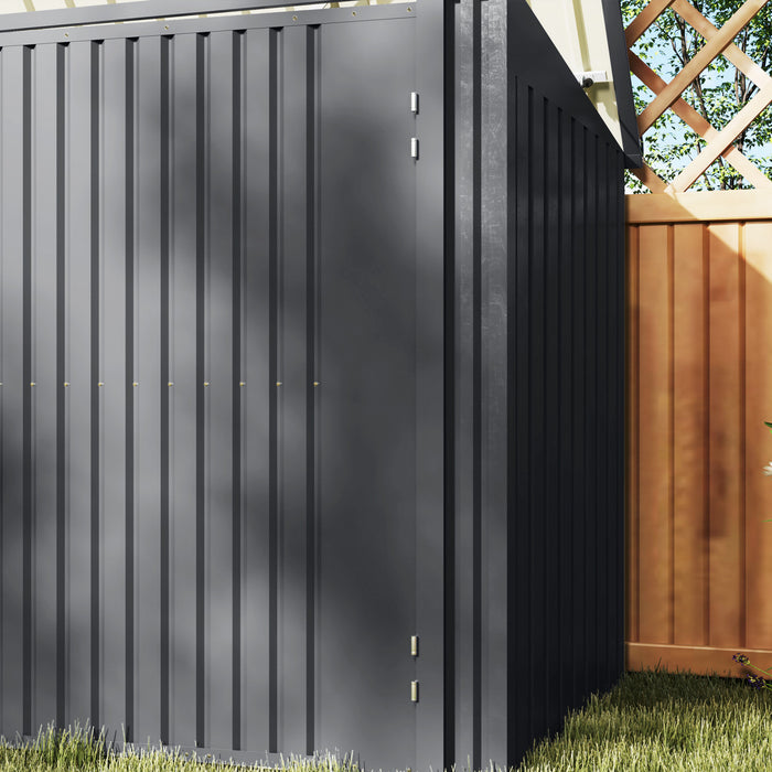 Outsunny Remise A Poubelle Avec Portes Verrouillables, Couvercle Ouvrable