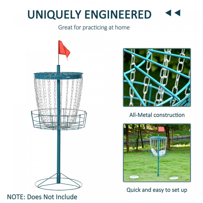 Soozier Panier d'entrainement a 24 chaines pour cible de disc golf, bleu