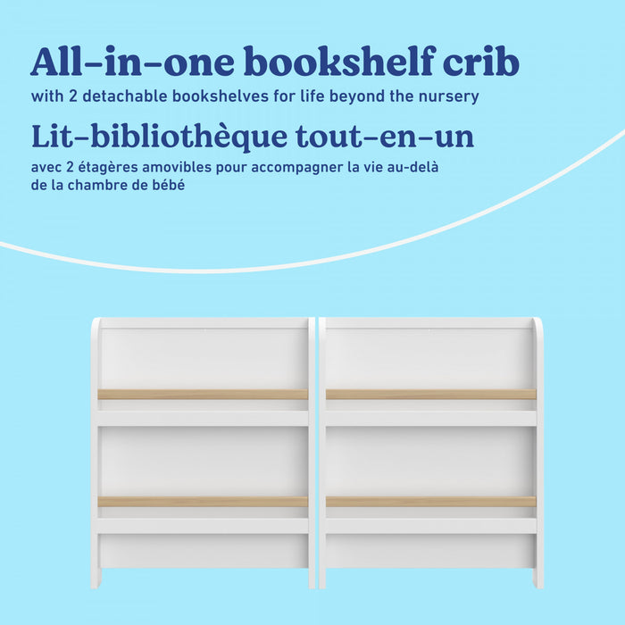 Graco Read with Me Convertible Lit de bebe avec tiroir - Blanc avec bois clair