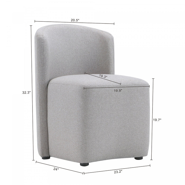 Chaise d’appoint contemporaine moderne Hearth, rembourree, gris clair