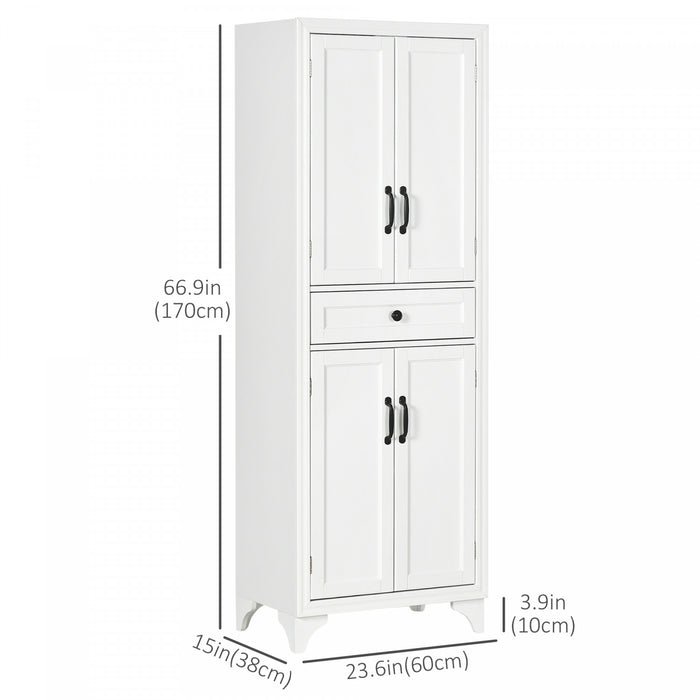 HOMCOM Armoire de rangement de cuisine 67\" avec portes et etageres