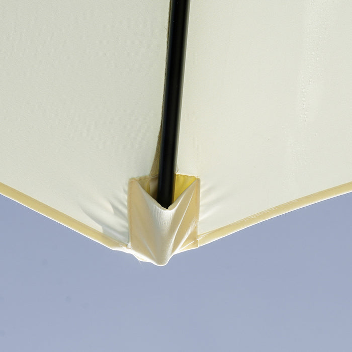 Outsunny Parasol De Terrasse Avec Manivelle De 10' X 8', Beige