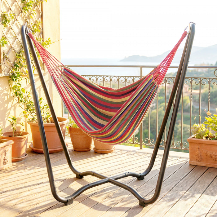 Outsunny Hamac avec support, hamac d'exterieur en tissu avec cadre autonome