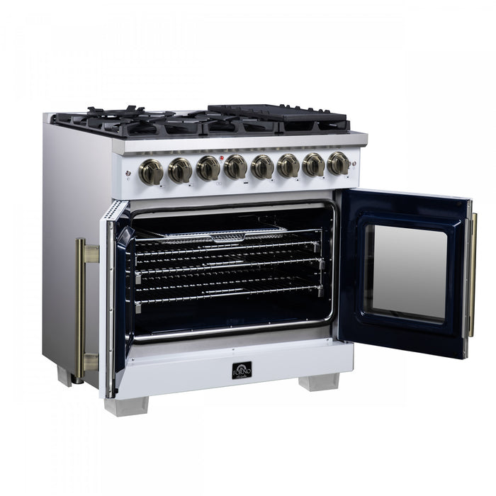 Cuisiniere a double combustible Capriasca de 36 po, blanche, 5.36 pi³ – FFSGS6387-36BLK