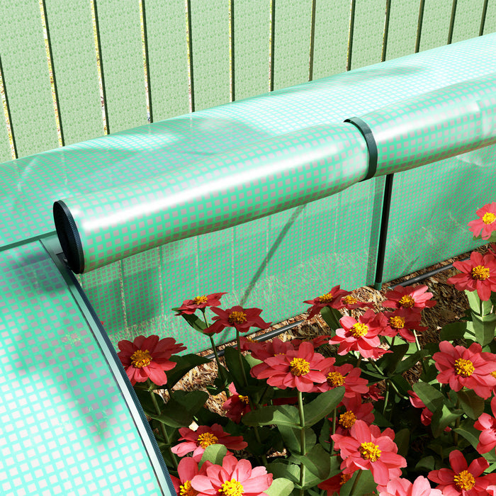 Outsunny Serre Mini-tunnel Avec Couverture En Polyethylene Pour Le Jardin