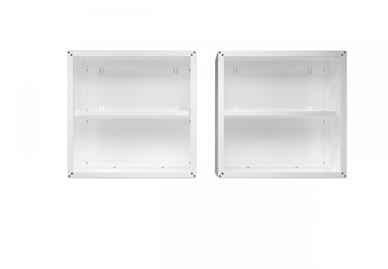 Armoire de garage flottante Fortress Modern 30\" en blanc - Lot de 2