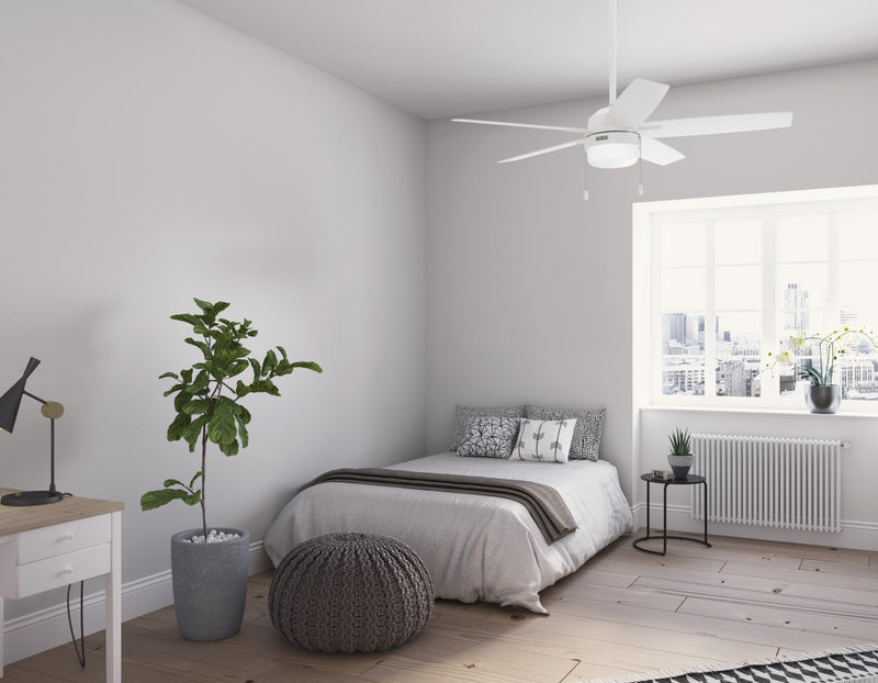 Ventilateur de plafond Anisten avec luminaire - Blanc