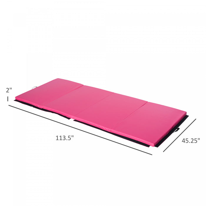 Soozier Tapis De Gymnastique Pliable, Tapis D'exercice Avec Poignees De Transport Pour Yoga, Mma, Arts Martiaux, Etirements, Entrainements De Base, Rose