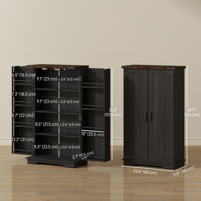 HOMCOM Armoire garde-manger de cuisine avec etageres reglables, Noir