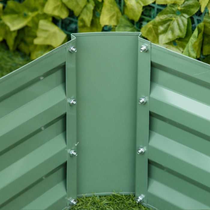 Outsunny 39 '' X 39 '' X 12 '' Ensemble De 2 Lits De Jardin Sureleves, Jardiniere Surelevee Avec Cadre En Acier Galvanise Pour Faire Pousser Des Fleurs, Des Herbes, Des Plantes Grasses, Vert