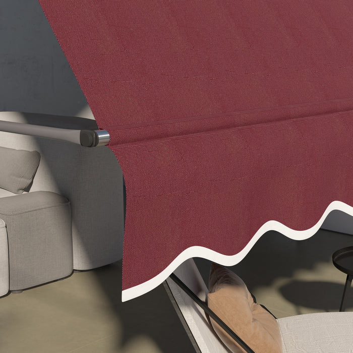 Outsunny Auvent Retractable 11,5' X 4', Autoportant Et Sans Vis, Rouge Vin