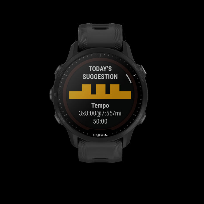 Garmin Forerunner® 955 Solar Elite Montre Gps Intelligente - Suivi De La Sante, Lentille De Charge Solaire - Noir