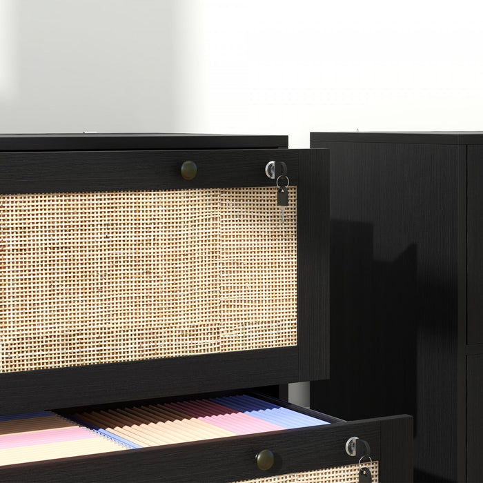 Vinsetto Classeur Verrouillable Avec Barre De Suspension, Noir