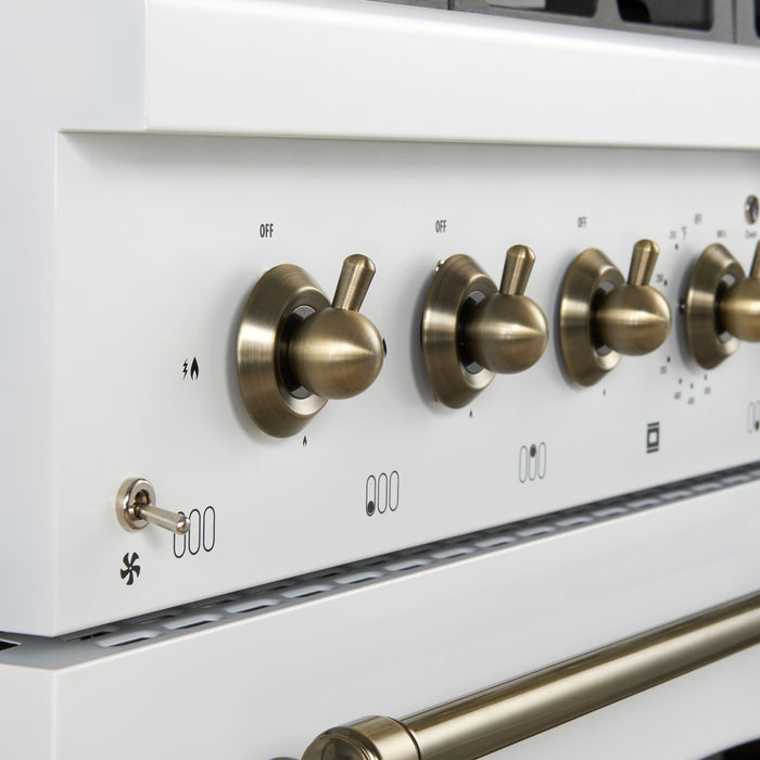 Cuisiniere a double combustible Antico de 36 po, blanche, 4,5 pi³ -FFSGS6113-36WHT