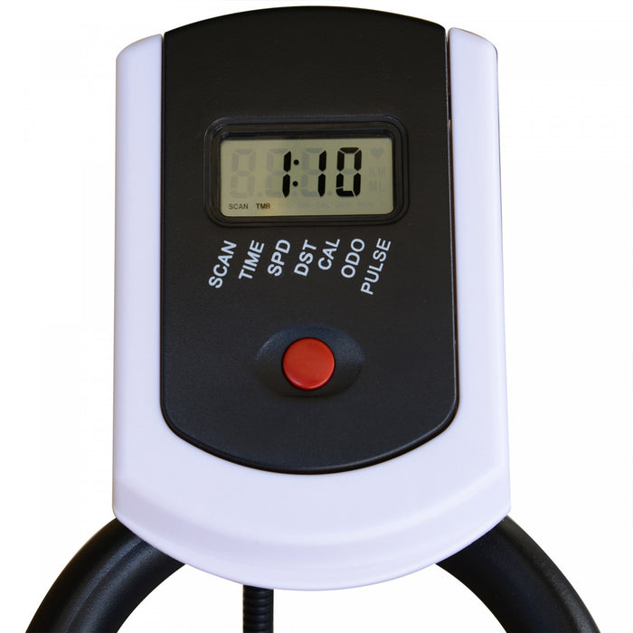 Velo D'exercice Stationnaire Vertical Soozier Velo D'entrainement D'entrainement Cardio D'interieur Avec Support De Telephone Pour Moniteur Lcd A Resistance Reglable Noir