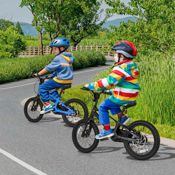 Velo Costway 16\" Pour Enfants Avec Guidon Reglable Et Freins A Double Disque Noir