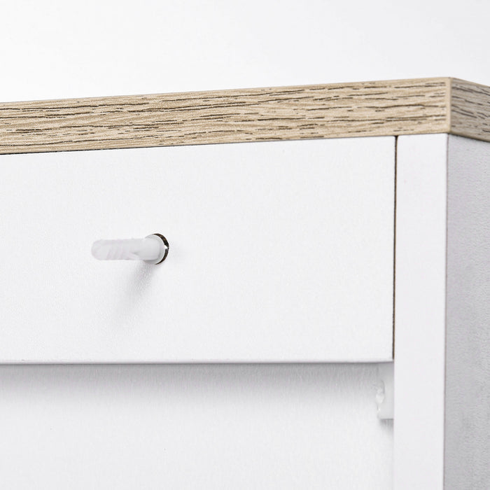 HOMCOM Armoire buffet moderne avec etageres reglables, blanc
