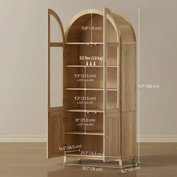 HOMCOM Buffet avec Arche, Meuble Haut de Rangement de Cuisine 71\"