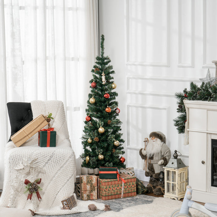 Homcom Sapin De Noel Artificiel Avec Aiguilles De Pin Et Pommes De Pin