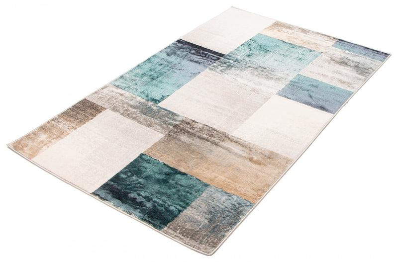 Carpette Rylie bleu sarcelle - 5 pi 0 po x 8 pi 0 po