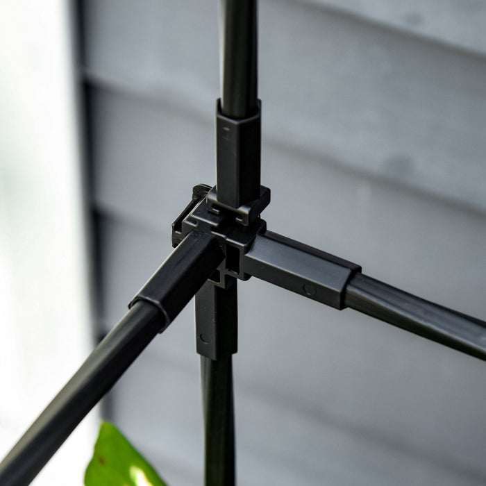 Outsunny 6' Jardiniere Avec Treillis Insert D'irrigation Inclus Pp Imitation Rotin Tresse Brun