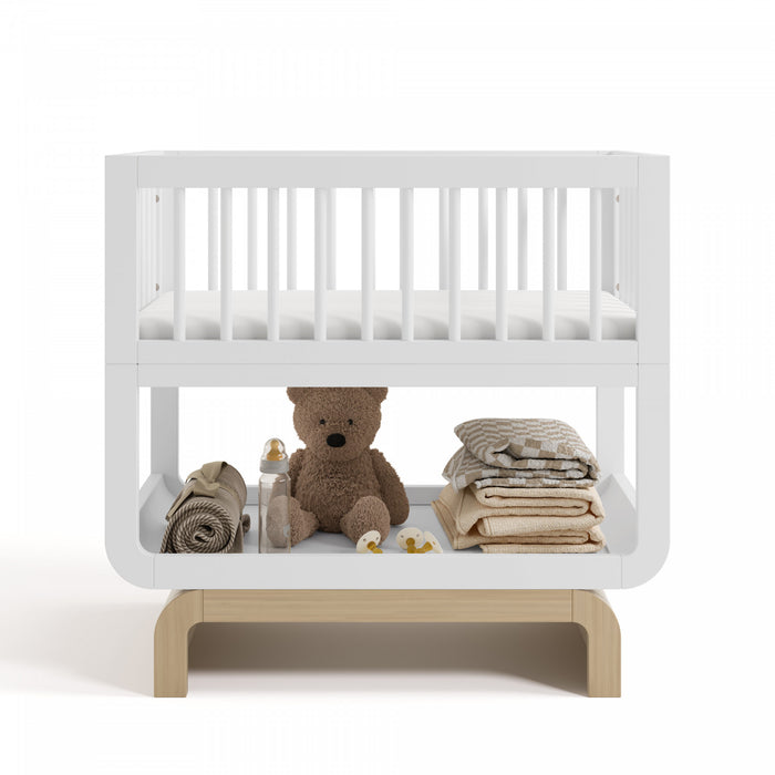 Storkcraft Santorini Berceau convertible 3-en-1 de luxe - Blanc avec bois clair