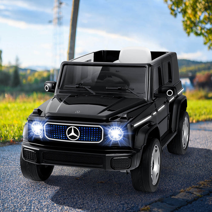 Costway Licence Mercedes-benz Eqg Enfants Ride Sur Voiture Avec Telecommande Detachable Batterie Noir