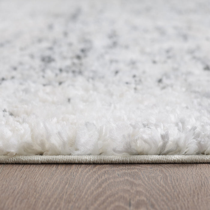 Carpette à poil long Paris crème à motif de vagues - 6 pi 7 po x 9 pi 6 po