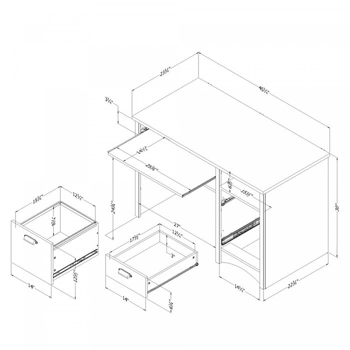 Gascony Bureau De Travail - Erable Cendre