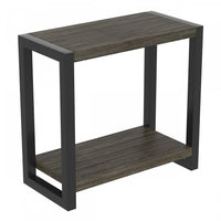 Table d’appoint étroite classique de 23 po avec tablette de rangement - gris foncé