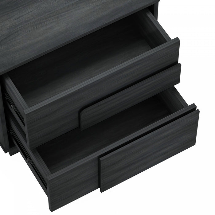 Table de nuit moderne Horizon 56 cm en gris charbon (2 tiroirs)