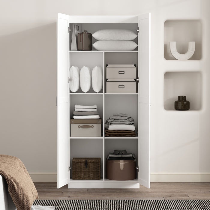 Armoire de rangement Cornelia Modern 30\" en blanc (7 etageres)