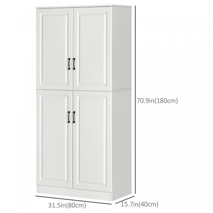 HOMCOM Garde-manger cuisine 71\" avec 4 portes et etageres reglables