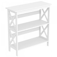 Console de 32 po avec 2 tablettes de rangement - blanche
