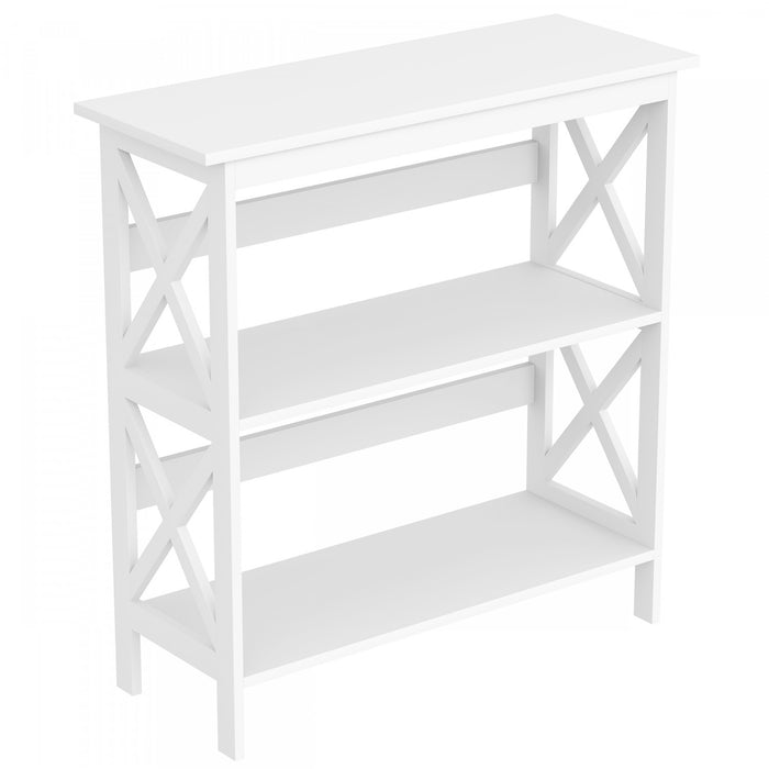 Console de 32 po avec 2 tablettes de rangement - blanche
