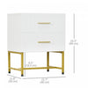 HOMCOM Nightstands Set of 2 Bedside Tables with Drawers for Bedroom White