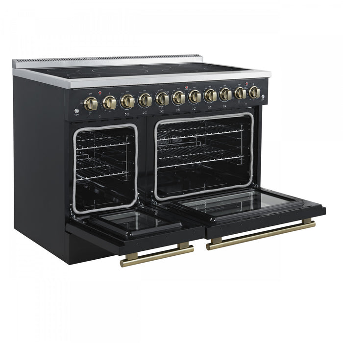 Cuisiniere electrique Paolo 48 pouces, noire, 6,7 pi³ - FFSEL6011-48BLK